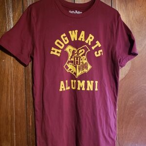 Warner Bros. Hogwarts Alumni Burgundy Tee – Men’s Medium – Great Condition